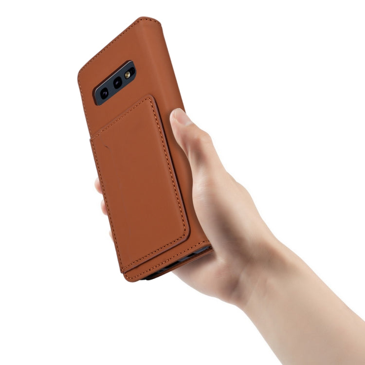 For Samsung Galaxy S10e Strong Magnetism Liquid Feel Horizontal Flip Leather Case with Holder & Card Slots & Wallet