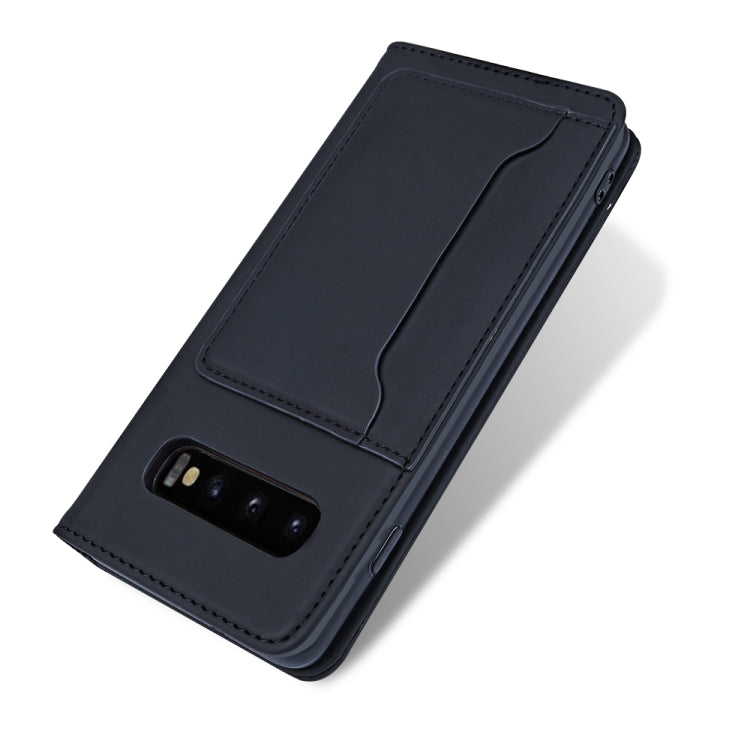 For Samsung Galaxy S10+ Strong Magnetism Liquid Feel Horizontal Flip Leather Case with Holder & Card Slots & Wallet