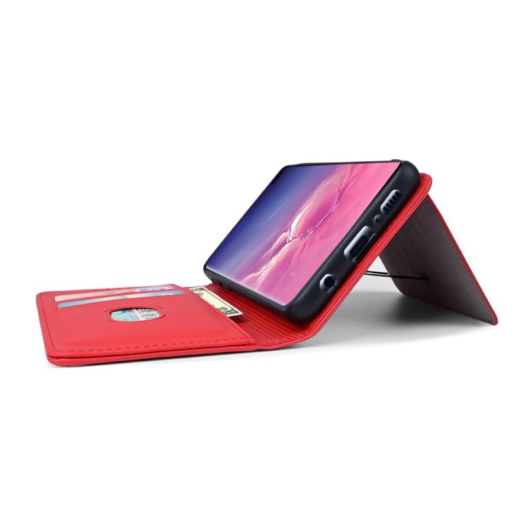 For Samsung Galaxy S10+ Strong Magnetism Liquid Feel Horizontal Flip Leather Case with Holder & Card Slots & Wallet