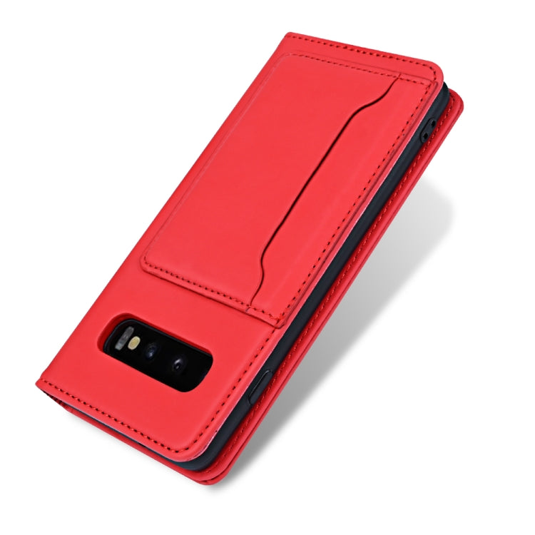 For Samsung Galaxy S10+ Strong Magnetism Liquid Feel Horizontal Flip Leather Case with Holder & Card Slots & Wallet