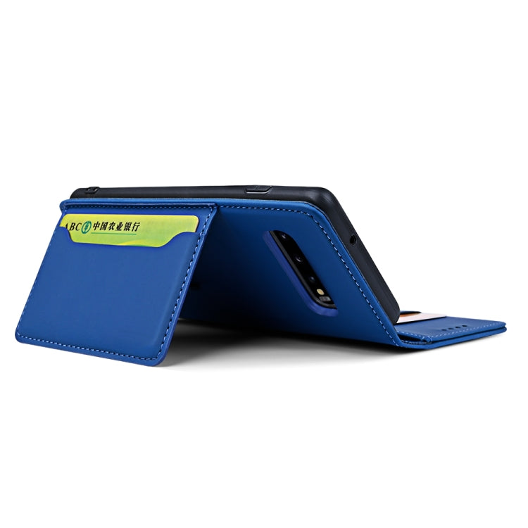 For Samsung Galaxy S10+ Strong Magnetism Liquid Feel Horizontal Flip Leather Case with Holder & Card Slots & Wallet