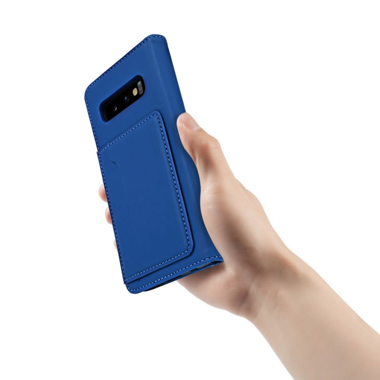 For Samsung Galaxy S10+ Strong Magnetism Liquid Feel Horizontal Flip Leather Case with Holder & Card Slots & Wallet