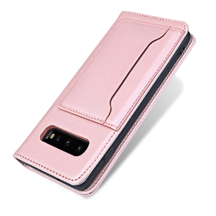 For Samsung Galaxy S10+ Strong Magnetism Liquid Feel Horizontal Flip Leather Case with Holder & Card Slots & Wallet