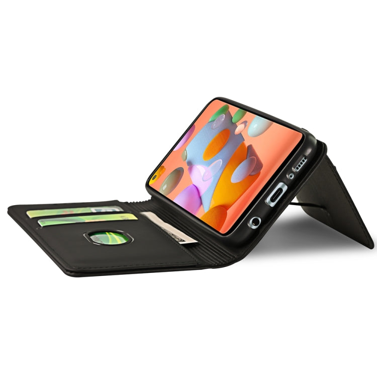 For Samsung Galaxy A11 Strong Magnetism Liquid Feel Horizontal Flip Leather Case with Holder & Card Slots & Wallet