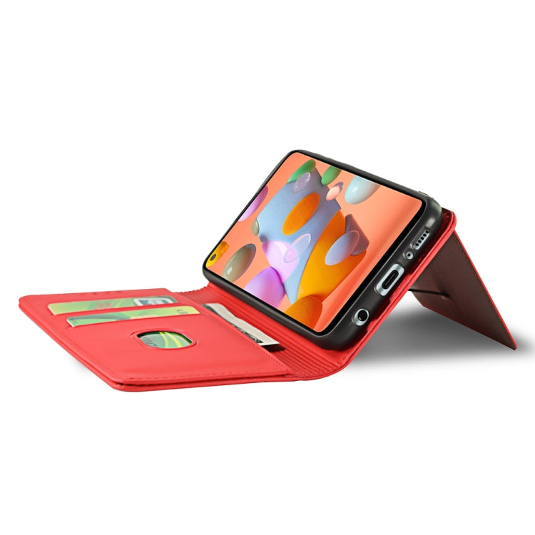 For Samsung Galaxy A11 Strong Magnetism Liquid Feel Horizontal Flip Leather Case with Holder & Card Slots & Wallet