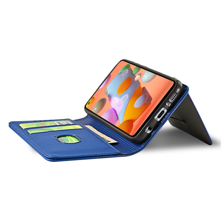 For Samsung Galaxy A11 Strong Magnetism Liquid Feel Horizontal Flip Leather Case with Holder & Card Slots & Wallet