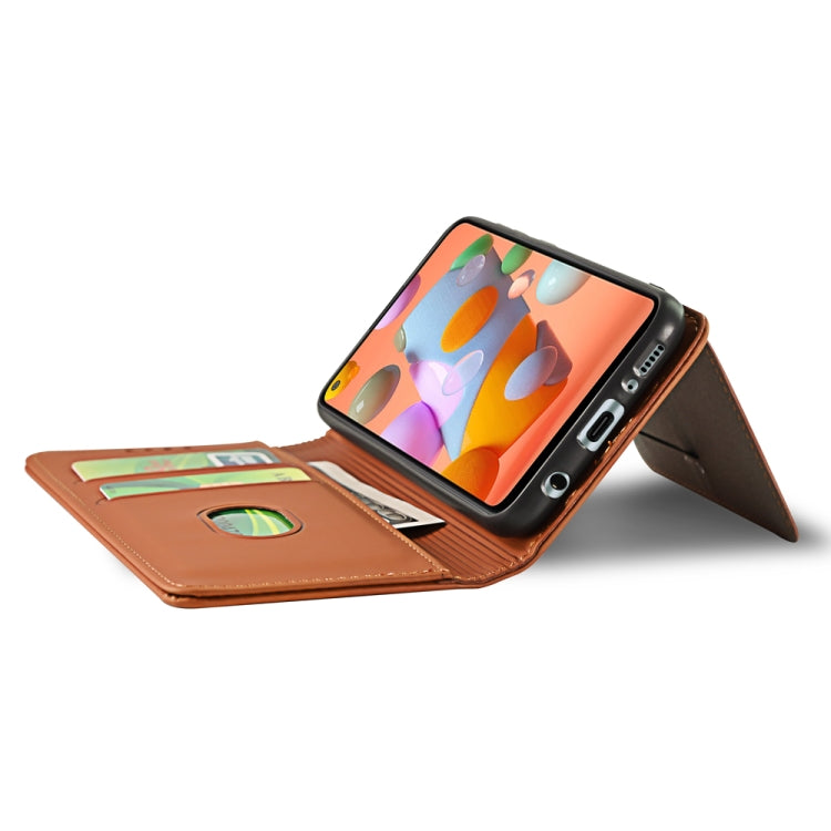 For Samsung Galaxy A11 Strong Magnetism Liquid Feel Horizontal Flip Leather Case with Holder & Card Slots & Wallet