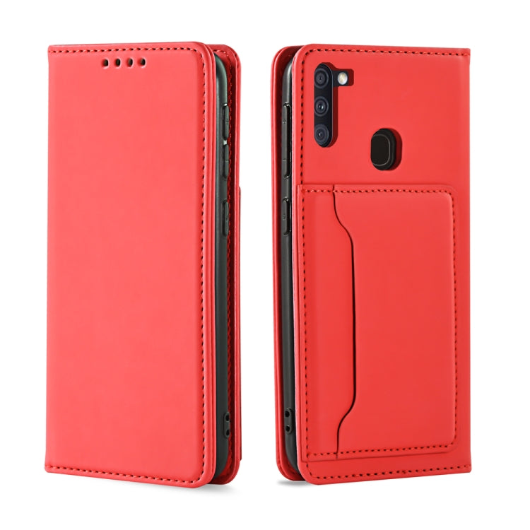 For Samsung Galaxy M11 Strong Magnetism Liquid Feel Horizontal Flip Leather Case with Holder & Card Slots & Wallet