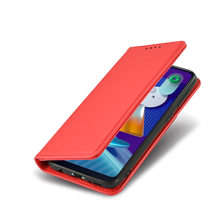 For Samsung Galaxy M11 Strong Magnetism Liquid Feel Horizontal Flip Leather Case with Holder & Card Slots & Wallet