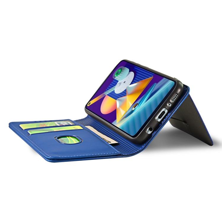 For Samsung Galaxy M11 Strong Magnetism Liquid Feel Horizontal Flip Leather Case with Holder & Card Slots & Wallet