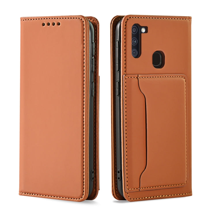 For Samsung Galaxy M11 Strong Magnetism Liquid Feel Horizontal Flip Leather Case with Holder & Card Slots & Wallet
