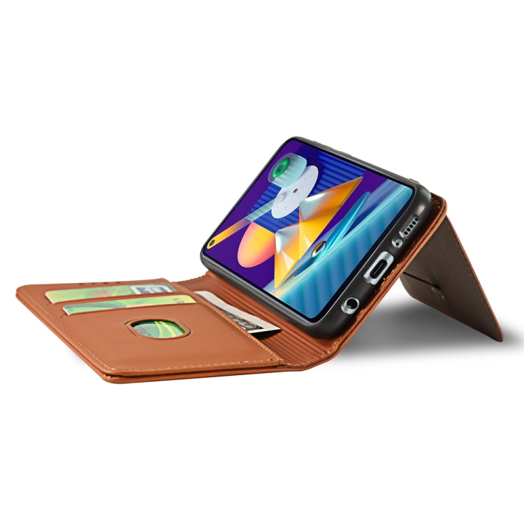 For Samsung Galaxy M11 Strong Magnetism Liquid Feel Horizontal Flip Leather Case with Holder & Card Slots & Wallet