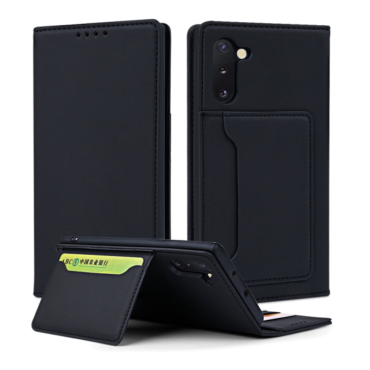 For Samsung Galaxy Note10 Strong Magnetism Liquid Feel Horizontal Flip Leather Case with Holder & Card Slots & Wallet