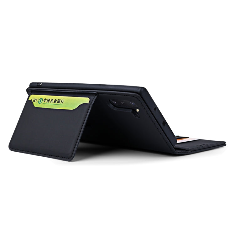 For Samsung Galaxy Note10 Strong Magnetism Liquid Feel Horizontal Flip Leather Case with Holder & Card Slots & Wallet