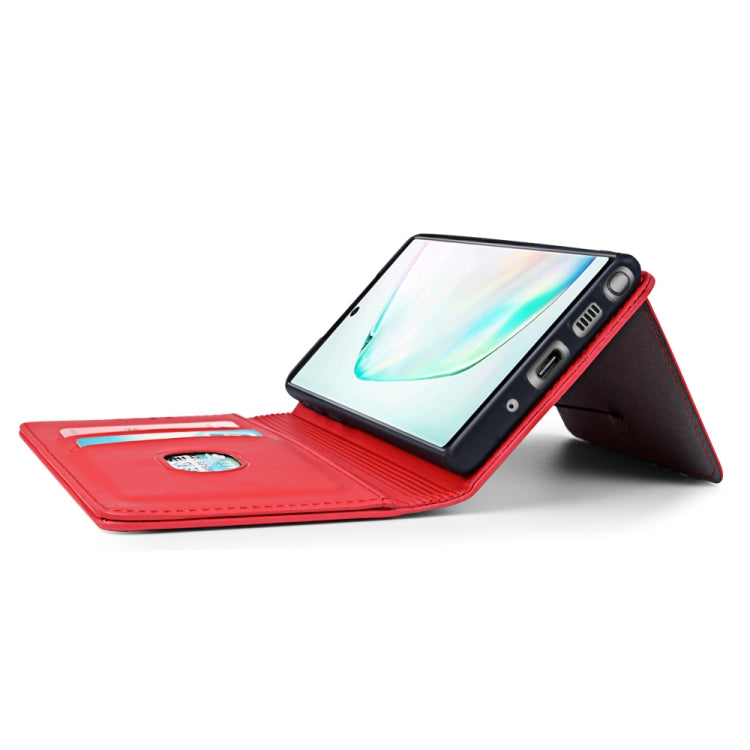 For Samsung Galaxy Note10 Strong Magnetism Liquid Feel Horizontal Flip Leather Case with Holder & Card Slots & Wallet
