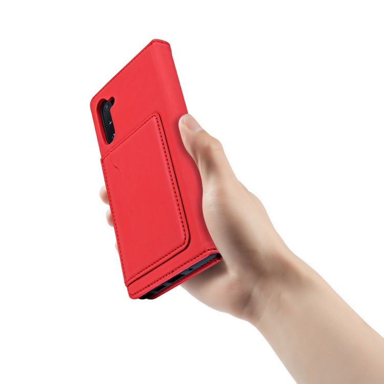 For Samsung Galaxy Note10 Strong Magnetism Liquid Feel Horizontal Flip Leather Case with Holder & Card Slots & Wallet