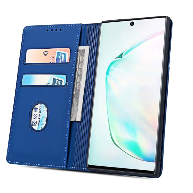 For Samsung Galaxy Note10 Strong Magnetism Liquid Feel Horizontal Flip Leather Case with Holder & Card Slots & Wallet