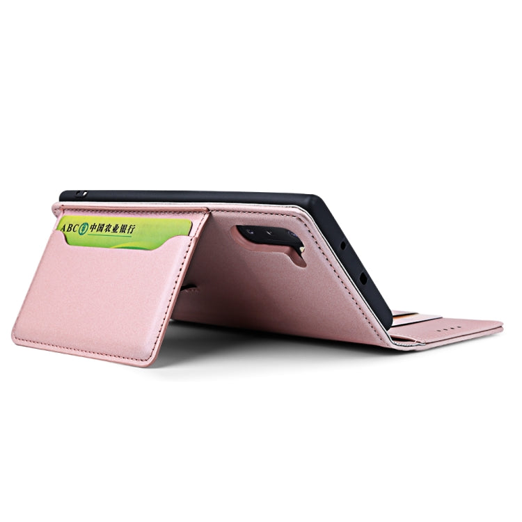 For Samsung Galaxy Note10 Strong Magnetism Liquid Feel Horizontal Flip Leather Case with Holder & Card Slots & Wallet