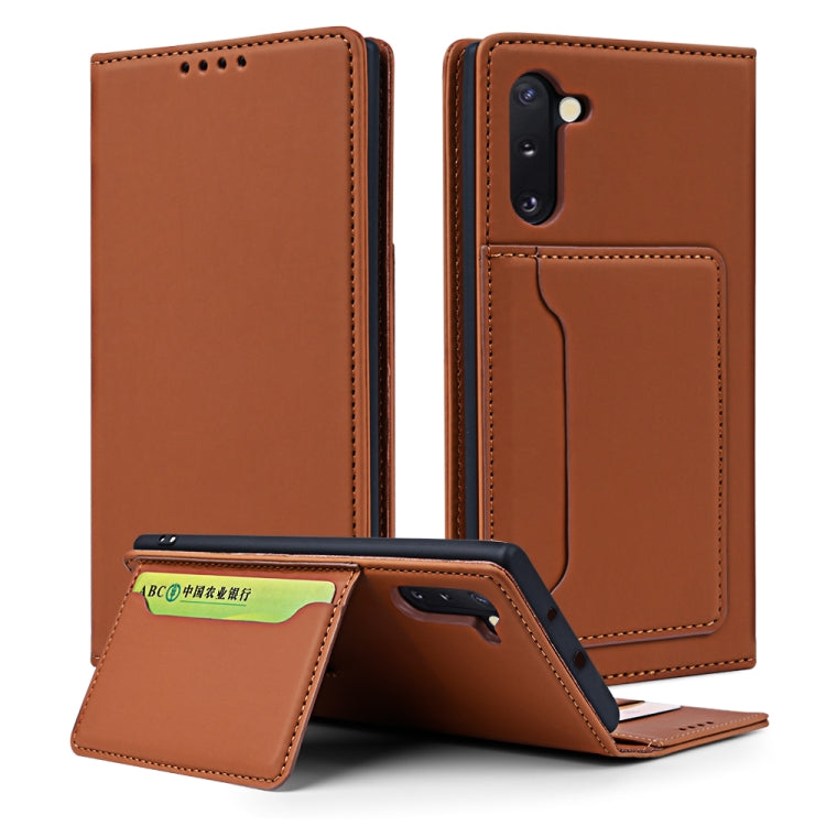 For Samsung Galaxy Note10 Strong Magnetism Liquid Feel Horizontal Flip Leather Case with Holder & Card Slots & Wallet