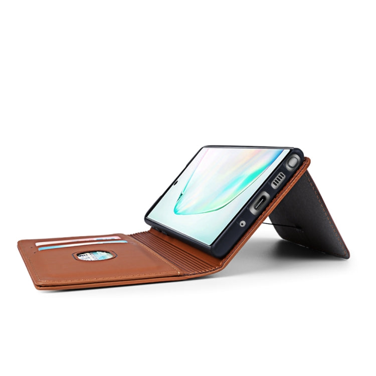 For Samsung Galaxy Note10 Strong Magnetism Liquid Feel Horizontal Flip Leather Case with Holder & Card Slots & Wallet
