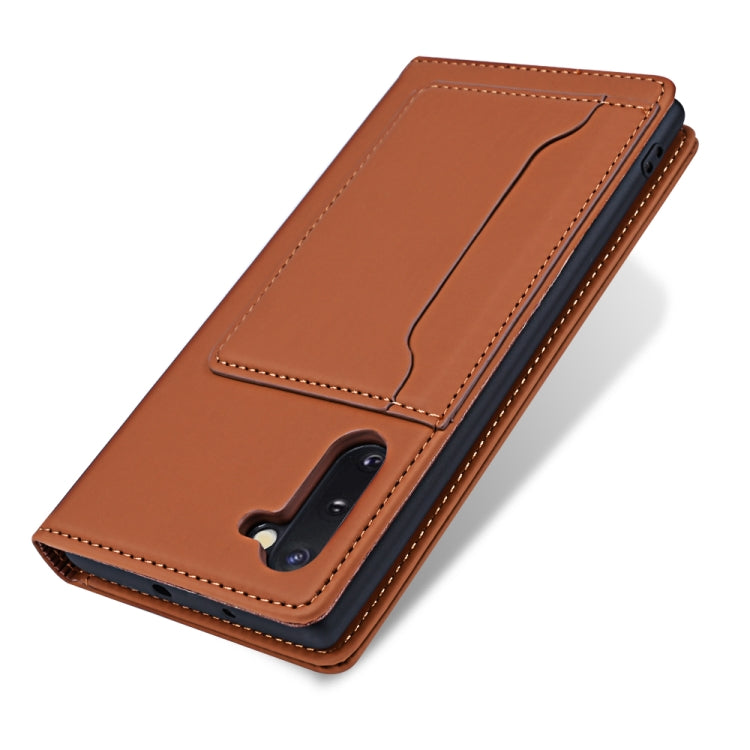For Samsung Galaxy Note10 Strong Magnetism Liquid Feel Horizontal Flip Leather Case with Holder & Card Slots & Wallet