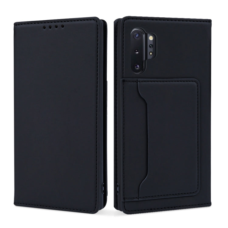 For Samsung Galaxy Note10+ Strong Magnetism Liquid Feel Horizontal Flip Leather Case with Holder & Card Slots & Wallet