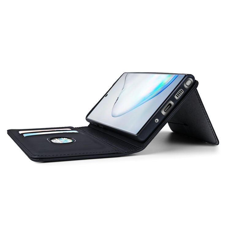 For Samsung Galaxy Note10+ Strong Magnetism Liquid Feel Horizontal Flip Leather Case with Holder & Card Slots & Wallet