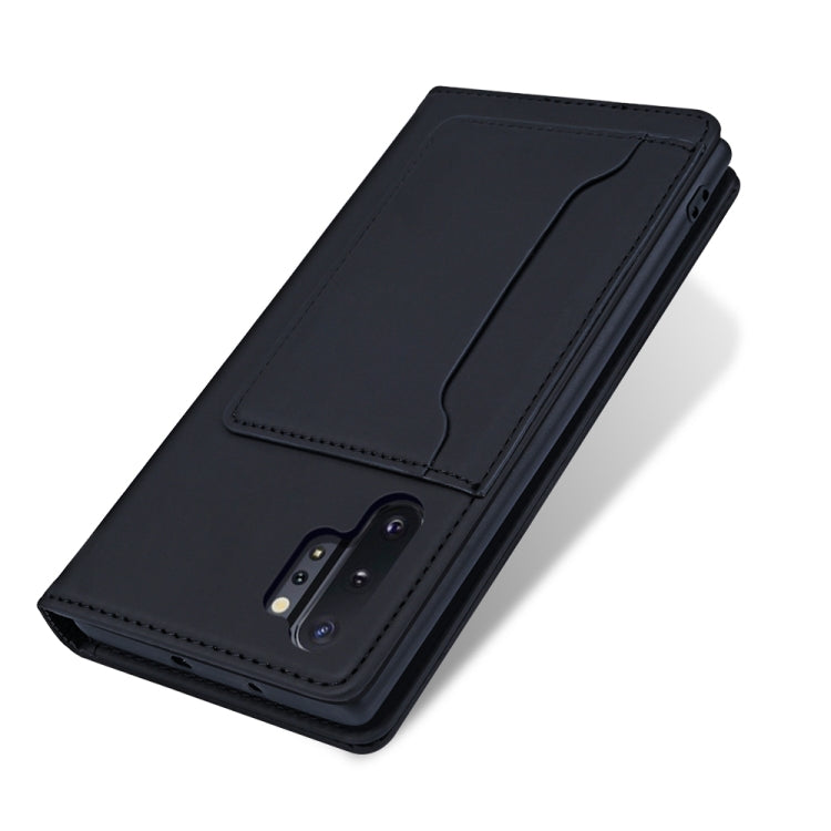For Samsung Galaxy Note10+ Strong Magnetism Liquid Feel Horizontal Flip Leather Case with Holder & Card Slots & Wallet
