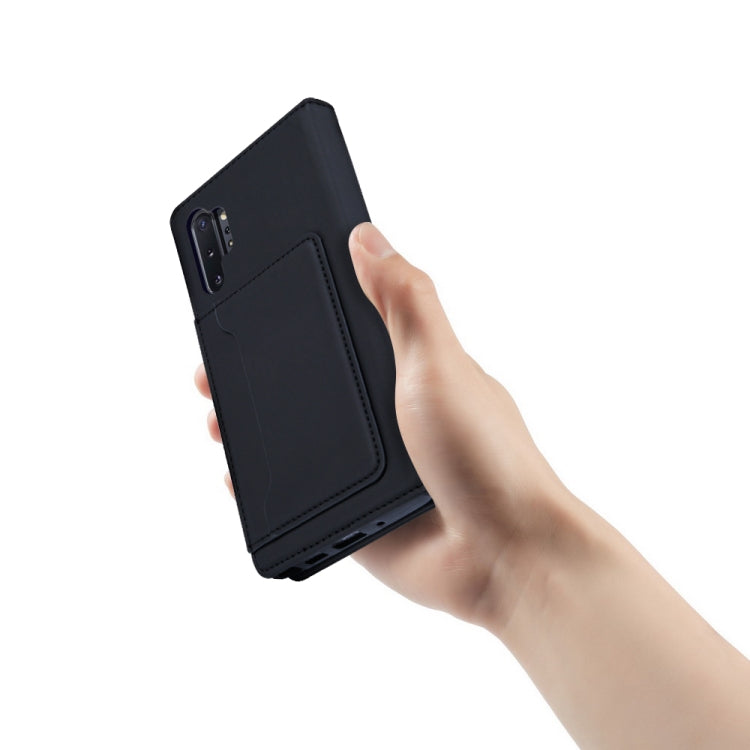 For Samsung Galaxy Note10+ Strong Magnetism Liquid Feel Horizontal Flip Leather Case with Holder & Card Slots & Wallet