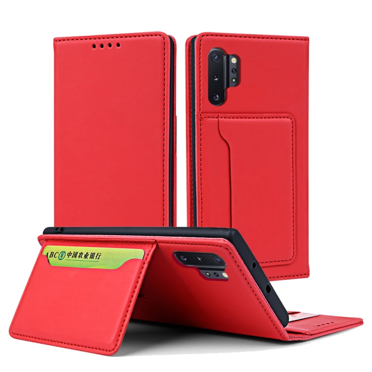 For Samsung Galaxy Note10+ Strong Magnetism Liquid Feel Horizontal Flip Leather Case with Holder & Card Slots & Wallet