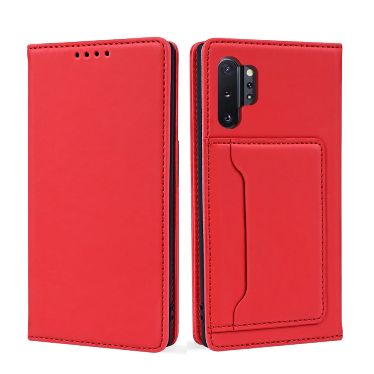 For Samsung Galaxy Note10+ Strong Magnetism Liquid Feel Horizontal Flip Leather Case with Holder & Card Slots & Wallet