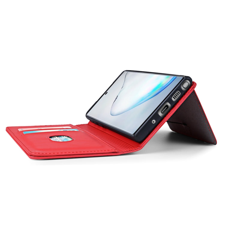 For Samsung Galaxy Note10+ Strong Magnetism Liquid Feel Horizontal Flip Leather Case with Holder & Card Slots & Wallet