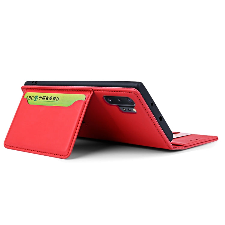For Samsung Galaxy Note10+ Strong Magnetism Liquid Feel Horizontal Flip Leather Case with Holder & Card Slots & Wallet