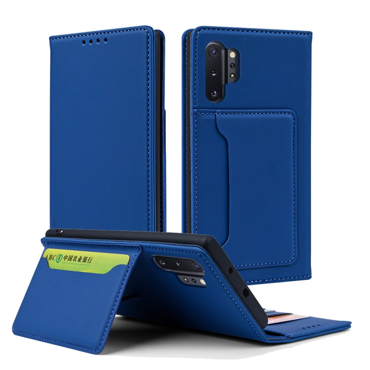 For Samsung Galaxy Note10+ Strong Magnetism Liquid Feel Horizontal Flip Leather Case with Holder & Card Slots & Wallet