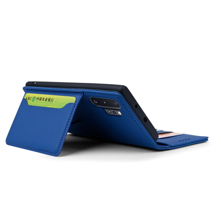 For Samsung Galaxy Note10+ Strong Magnetism Liquid Feel Horizontal Flip Leather Case with Holder & Card Slots & Wallet
