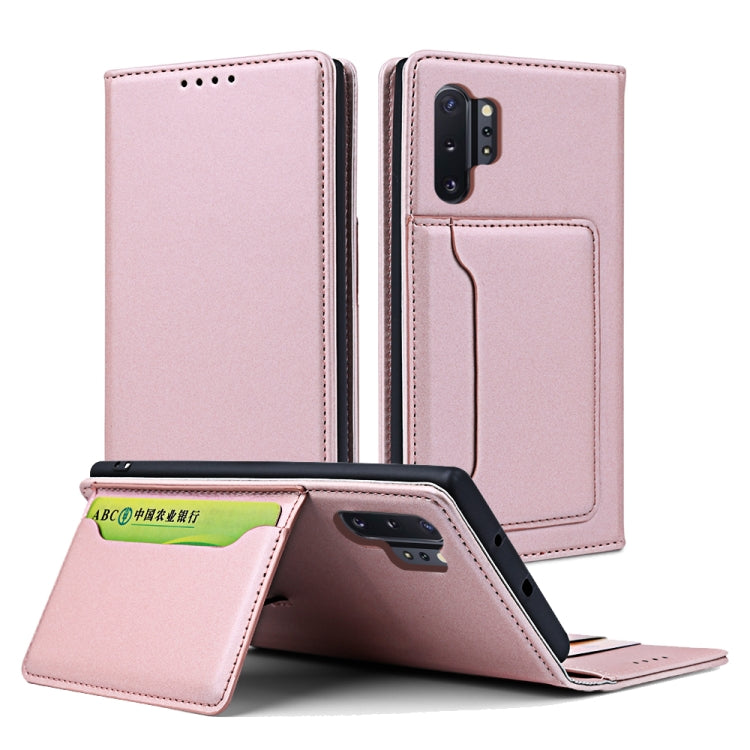 For Samsung Galaxy Note10+ Strong Magnetism Liquid Feel Horizontal Flip Leather Case with Holder & Card Slots & Wallet