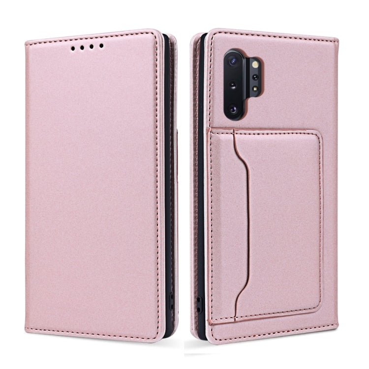 For Samsung Galaxy Note10+ Strong Magnetism Liquid Feel Horizontal Flip Leather Case with Holder & Card Slots & Wallet