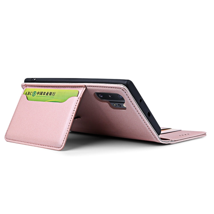 For Samsung Galaxy Note10+ Strong Magnetism Liquid Feel Horizontal Flip Leather Case with Holder & Card Slots & Wallet