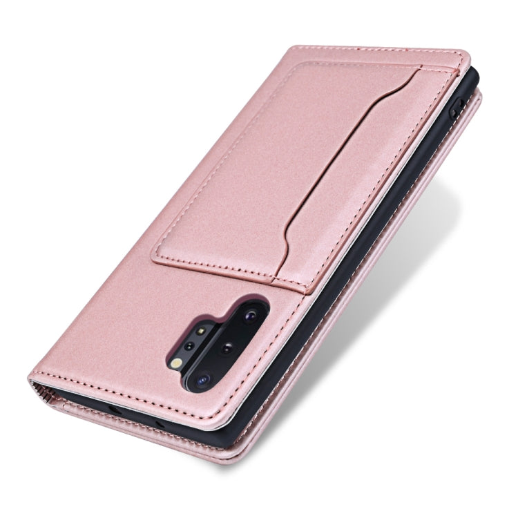 For Samsung Galaxy Note10+ Strong Magnetism Liquid Feel Horizontal Flip Leather Case with Holder & Card Slots & Wallet