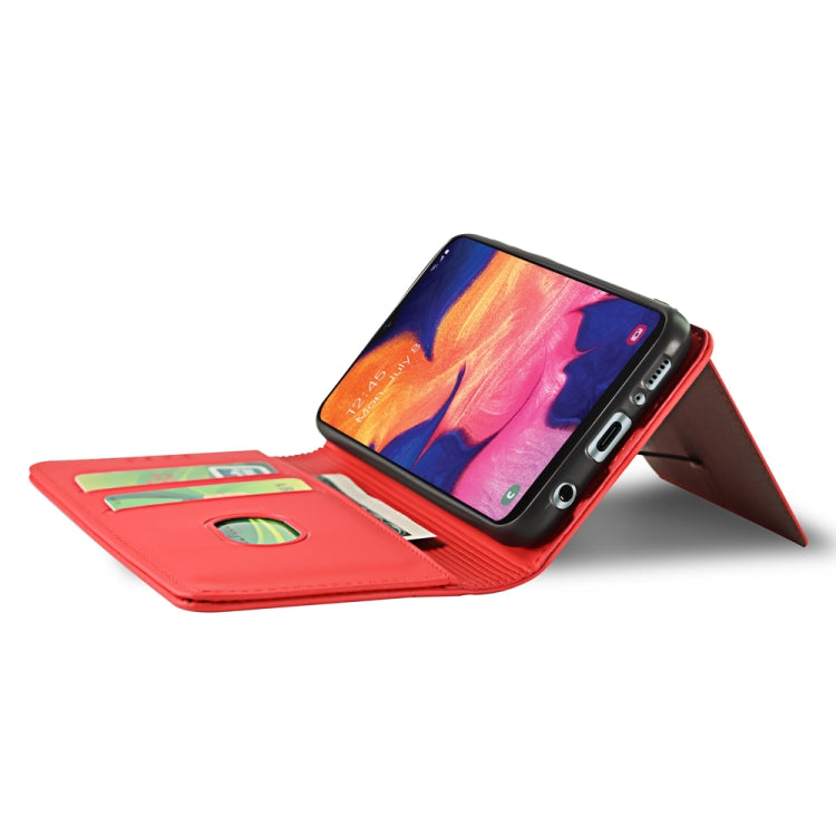 For Samsung Galaxy A10 Strong Magnetism Liquid Feel Horizontal Flip Leather Case with Holder & Card Slots & Wallet