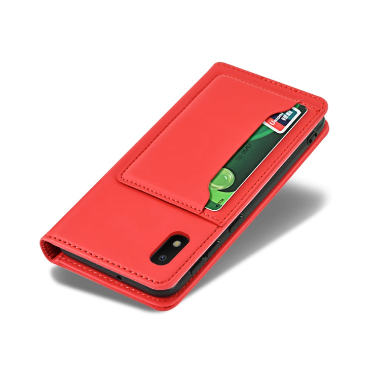 For Samsung Galaxy A10 Strong Magnetism Liquid Feel Horizontal Flip Leather Case with Holder & Card Slots & Wallet