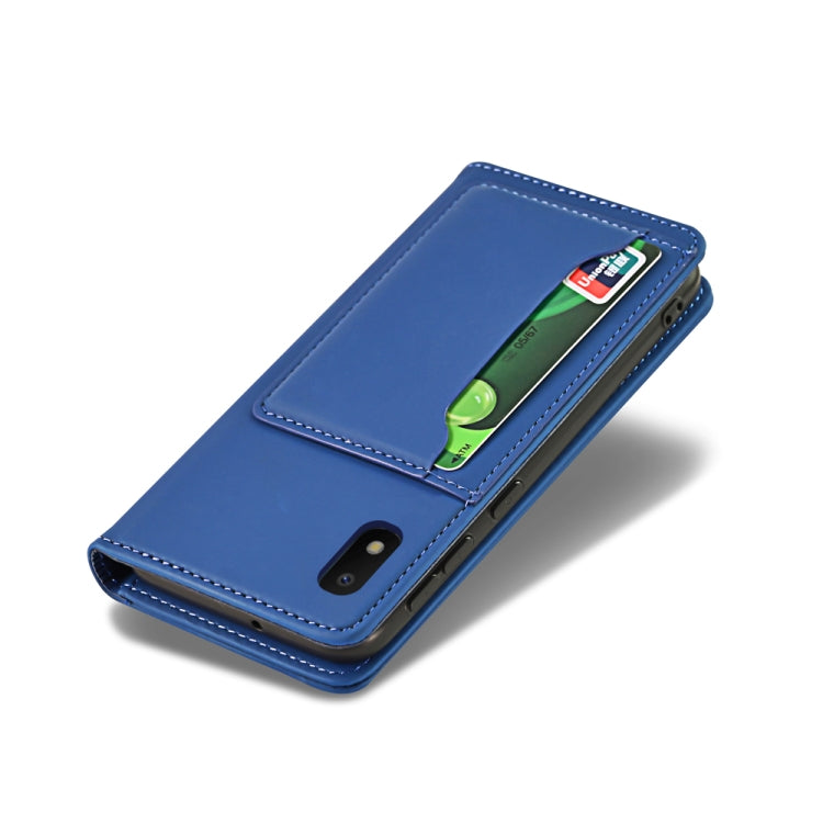 For Samsung Galaxy A10 Strong Magnetism Liquid Feel Horizontal Flip Leather Case with Holder & Card Slots & Wallet