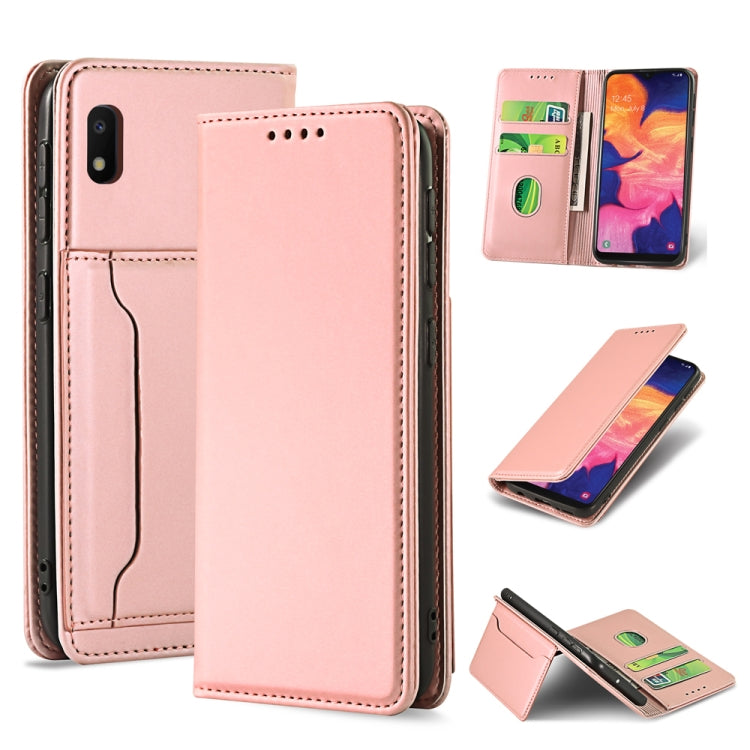For Samsung Galaxy A10 Strong Magnetism Liquid Feel Horizontal Flip Leather Case with Holder & Card Slots & Wallet