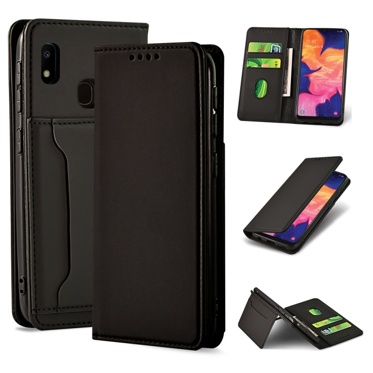 For Samsung Galaxy A10e Strong Magnetism Liquid Feel Horizontal Flip Leather Case with Holder & Card Slots & Wallet