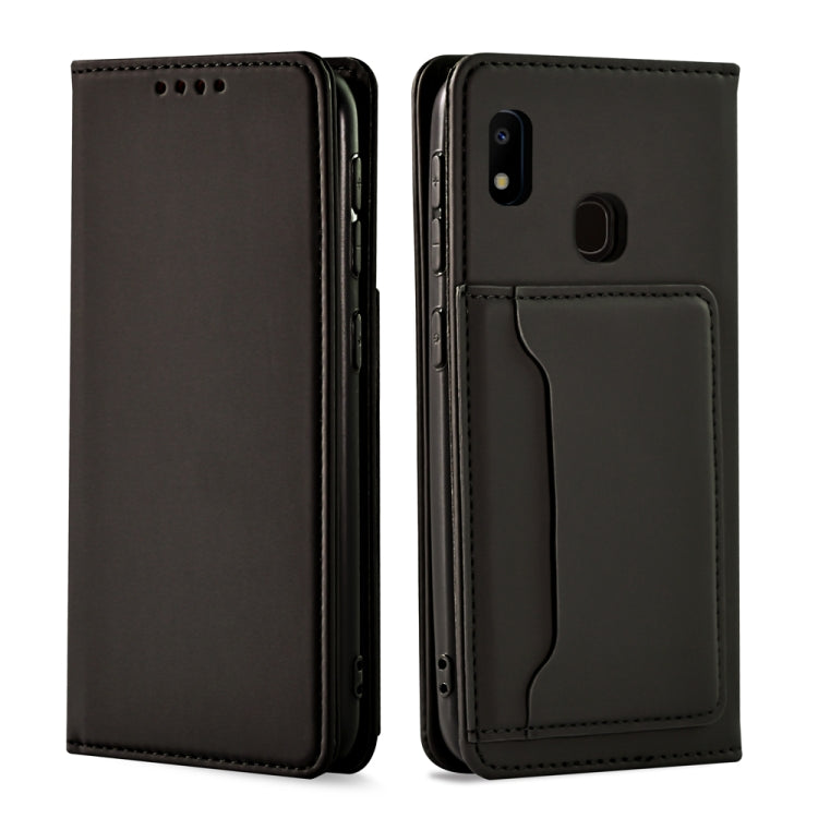 For Samsung Galaxy A10e Strong Magnetism Liquid Feel Horizontal Flip Leather Case with Holder & Card Slots & Wallet