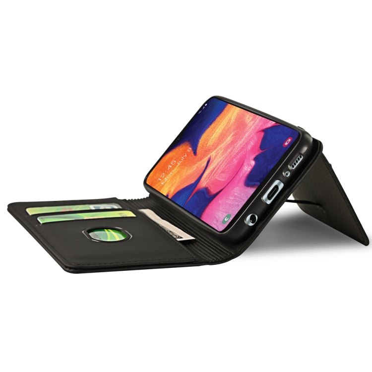For Samsung Galaxy A10e Strong Magnetism Liquid Feel Horizontal Flip Leather Case with Holder & Card Slots & Wallet