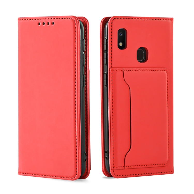 For Samsung Galaxy A10e Strong Magnetism Liquid Feel Horizontal Flip Leather Case with Holder & Card Slots & Wallet
