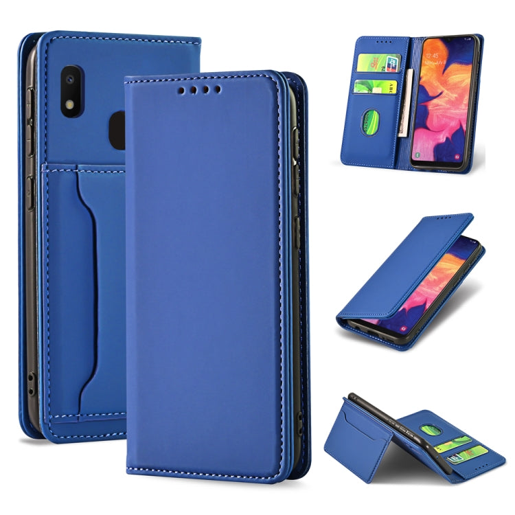 For Samsung Galaxy A10e Strong Magnetism Liquid Feel Horizontal Flip Leather Case with Holder & Card Slots & Wallet