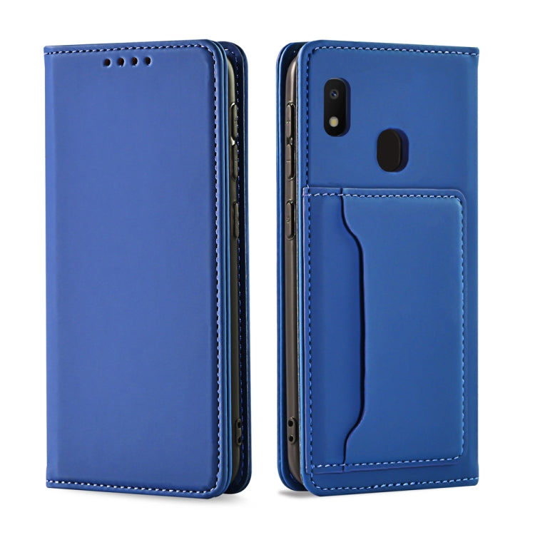 For Samsung Galaxy A10e Strong Magnetism Liquid Feel Horizontal Flip Leather Case with Holder & Card Slots & Wallet