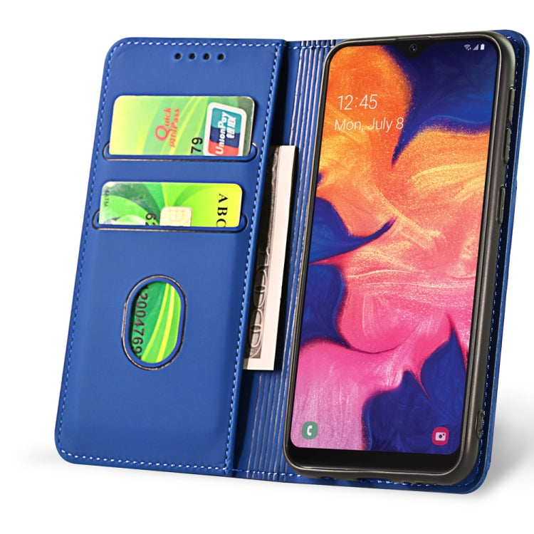 For Samsung Galaxy A10e Strong Magnetism Liquid Feel Horizontal Flip Leather Case with Holder & Card Slots & Wallet